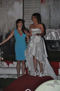 L'attrice Elena Russo, madrina della serata, con Alessia Pellegrino