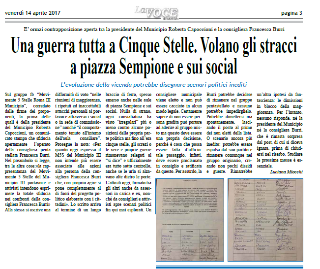 sfiducia consigliera Burri